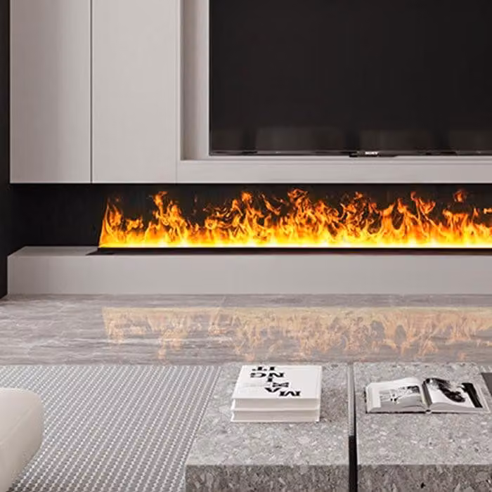 Stufa elettrica a vapore - Lunghezza 1800 mm, con fiamme 3D - Serbatoio da 4,5 litri - Ideale per creare un'atmosfera accogliente in interni