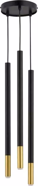 Lampada a sospensione moderna Sigma Lighting Sopel Due in metallo nero e oro con lampadine G9 e altezza regolabile