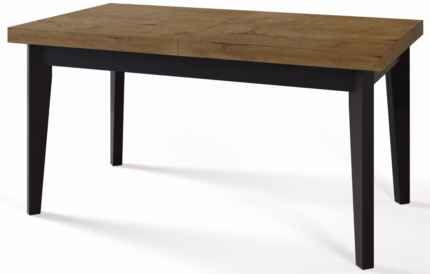 Alpi Moebel, Tavolo da Pranzo Skandi, Tavolo da Cucina Allungabile, Dimensioni: 140-180x80x78 cm, Gambe in Legno Nere, Lefkas