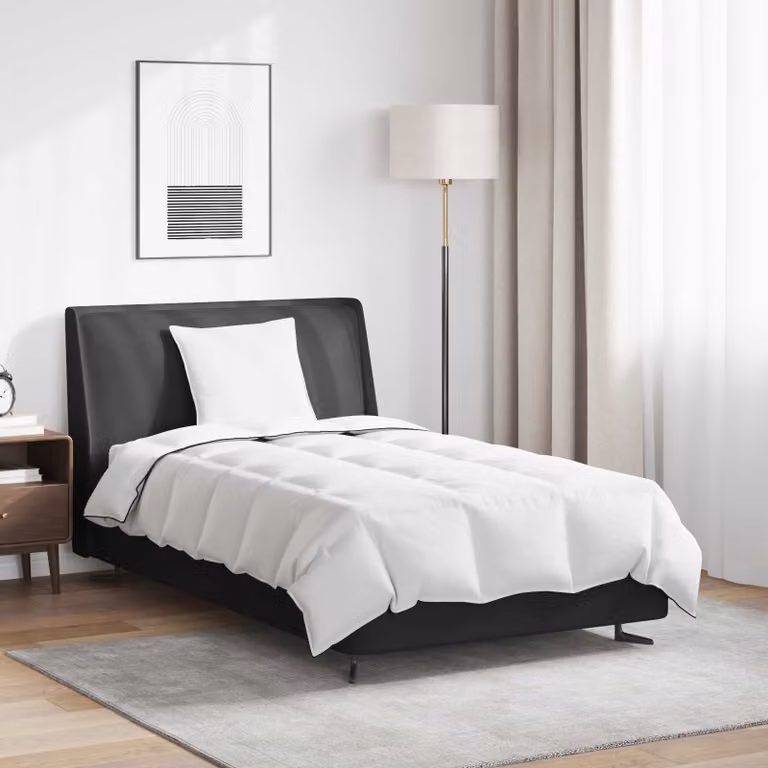Set di piumino invernale vidaXL con 2 cuscini in bianco piuma d'anatra, L: 135 cm, P: 220 cm