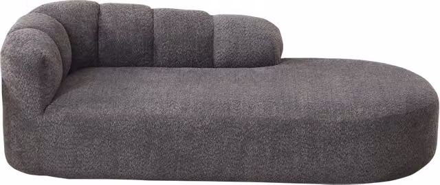 Poltrona Relax moderna in ciniglia antracite senza braccioli con schienale ondulato