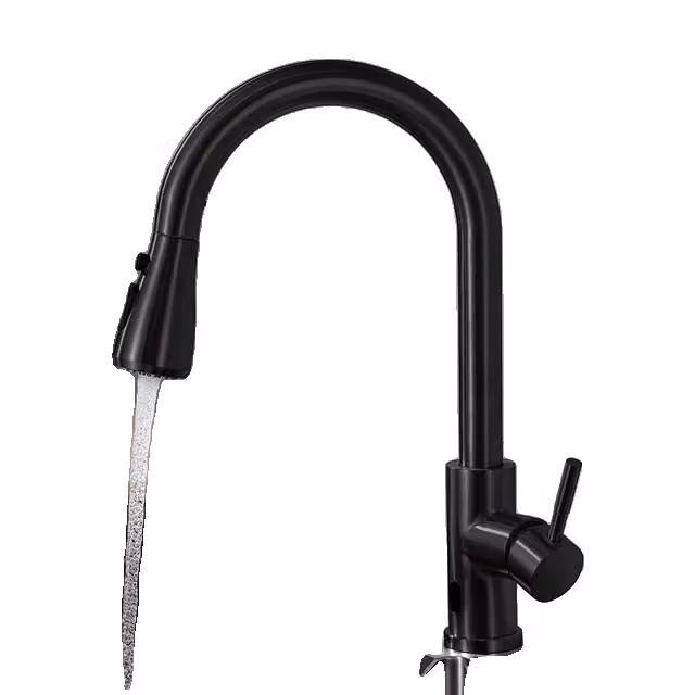 Rubinetto da cucina touchless, sensore a infrarossi, superficie spazzolata, hwx-nero