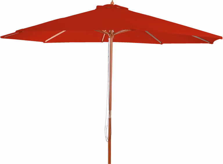 Ombrellone Florida, ombrellone da giardino, Ø 3m poliestere/legno ~ rosso