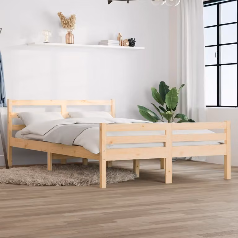 The Living Store Letto in legno massiccio 150x200 cm