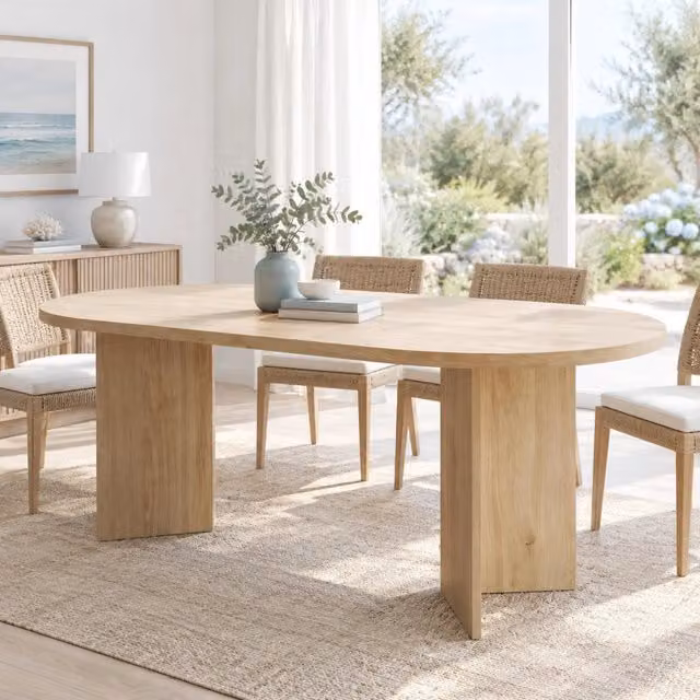Tavolo da pranzo moderno in MDF effetto rovere per 6-8 persone