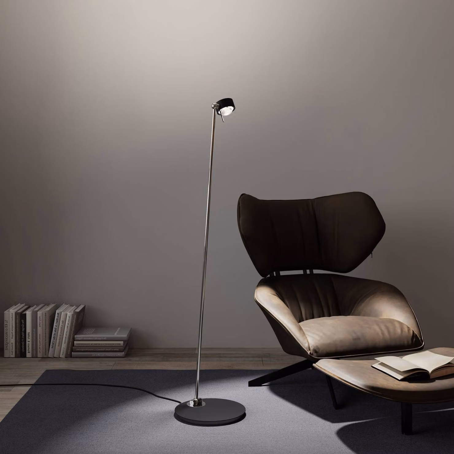 Top Light Lampada da terra a LED Puk! 80 Floor, dimmerabile, Nero, Soggiorno / Sala da pranzo, Alluminio, Moderno, Lampada LED da terra