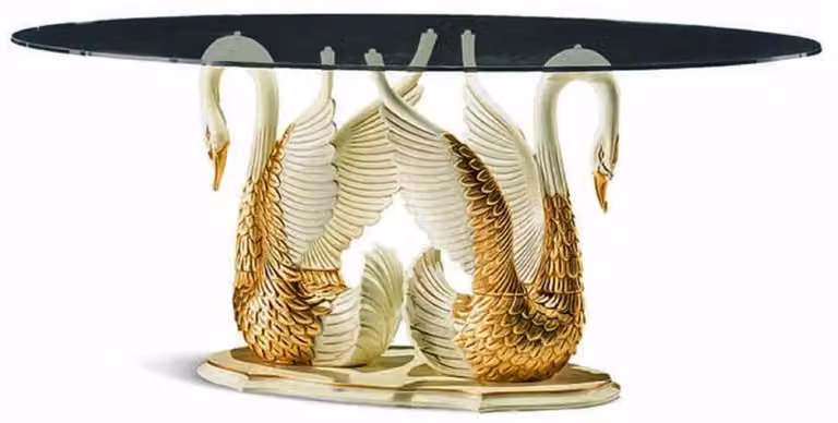 Casa Padrino tavolo da pranzo barocco con piano in vetro avorio/oro 190 cm - Italy