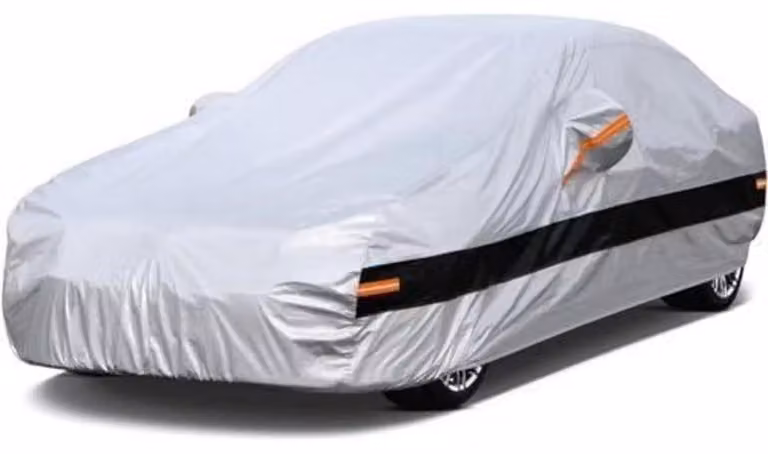 Copertura per auto, 10 strati, impermeabile e traspirante, per VW Polo (2001-2023), colore argento