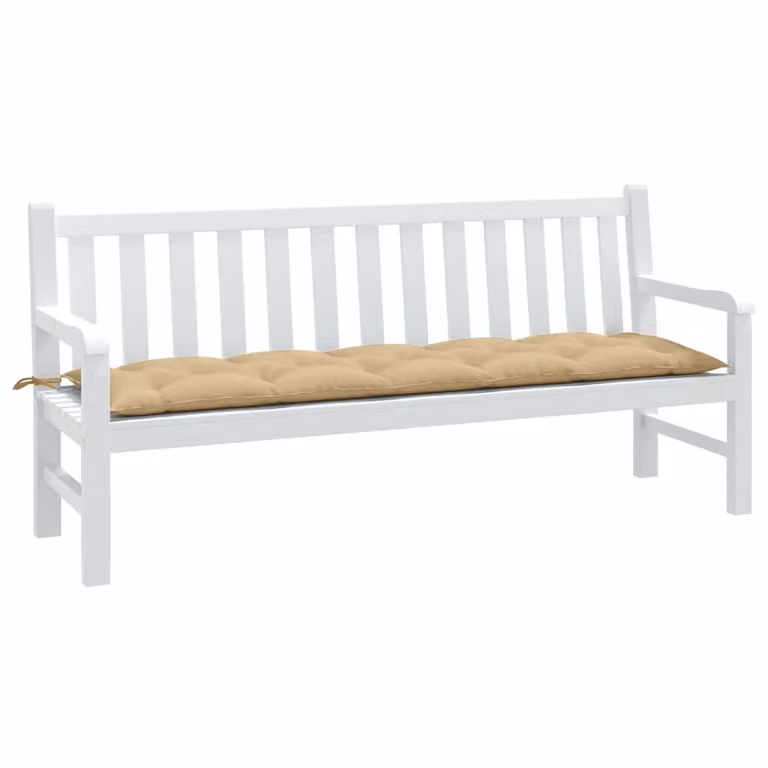 Cuscino per panca da giardino vidaXL Beige Mélange, L 180 x P 50 x H 7 cm in poliestere resistente ai raggi UV e antiscivolo
