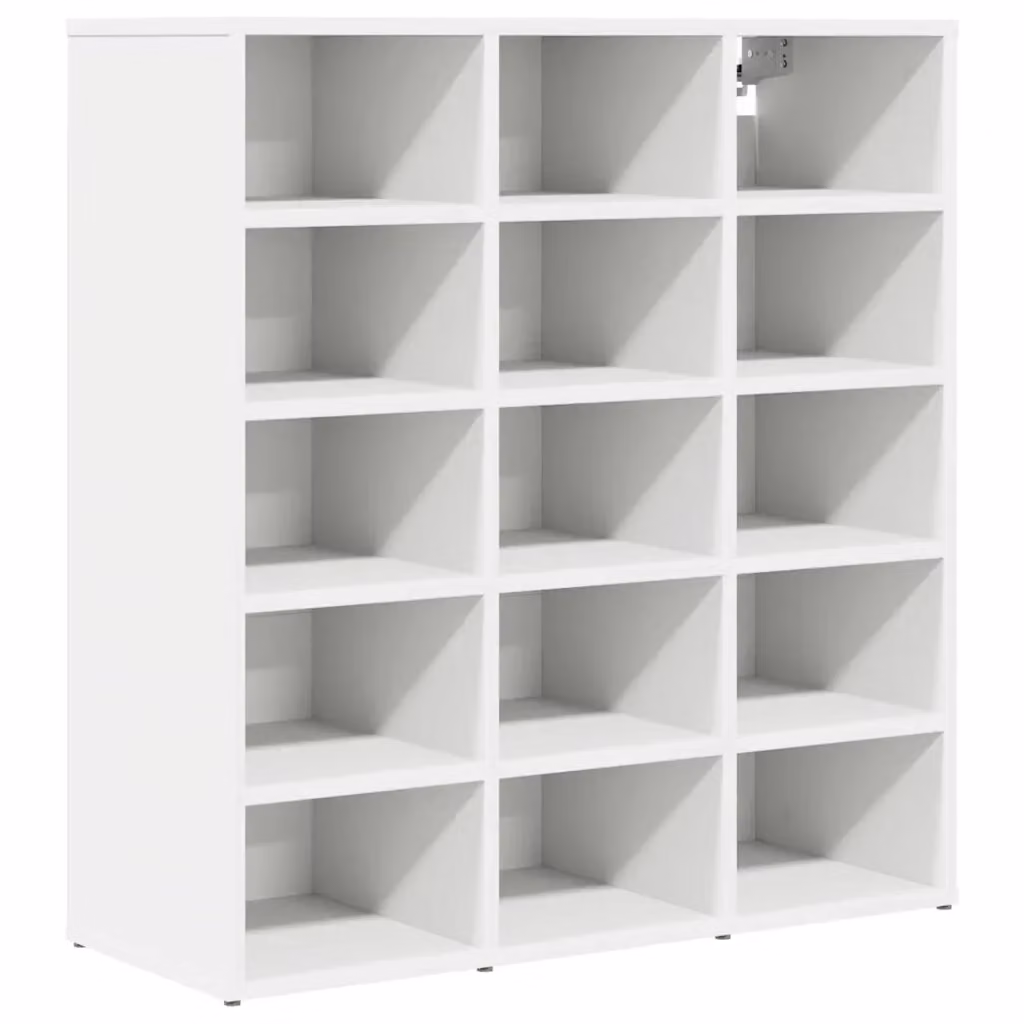 Scarpiera moderna vidaXL bianca con ripiani in legno e ante a apertura con scaffale aperto L: 77,5 cm, P: 30 cm, H: 83,5 cm – 2