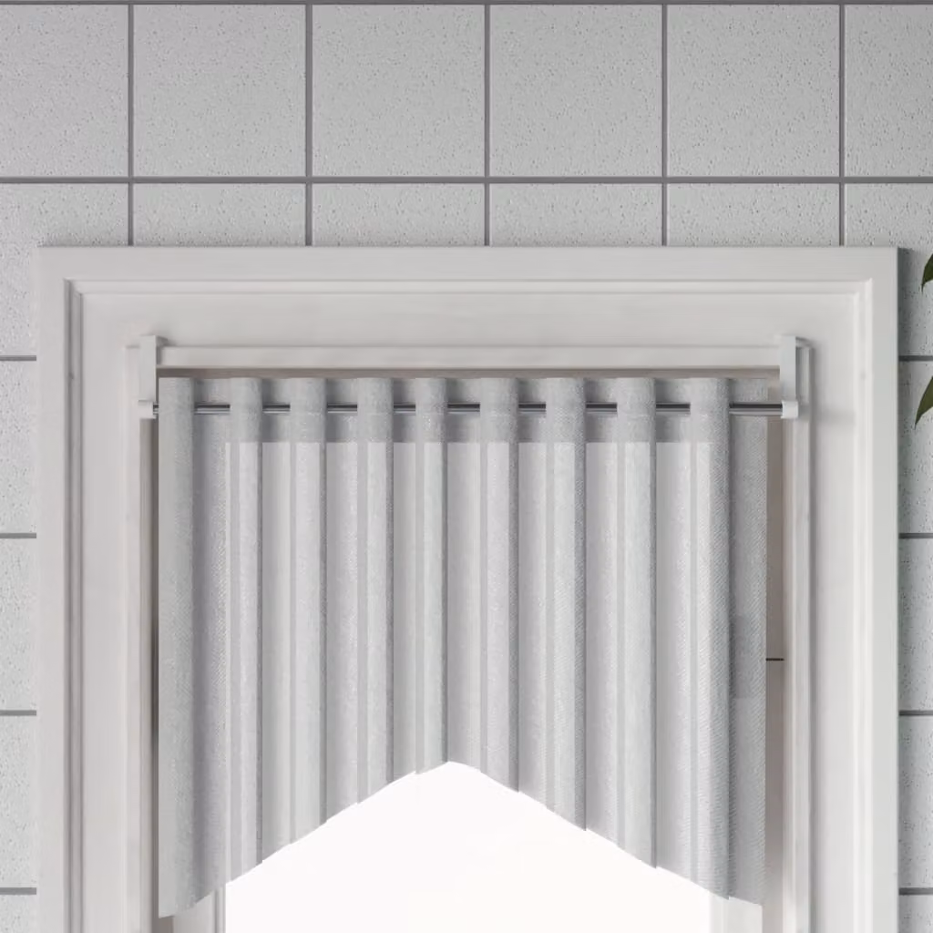 Set di 2 binari per tende dritti vidaXL in alluminio, colore bianco e argento, regolabili da 60 a 105 cm