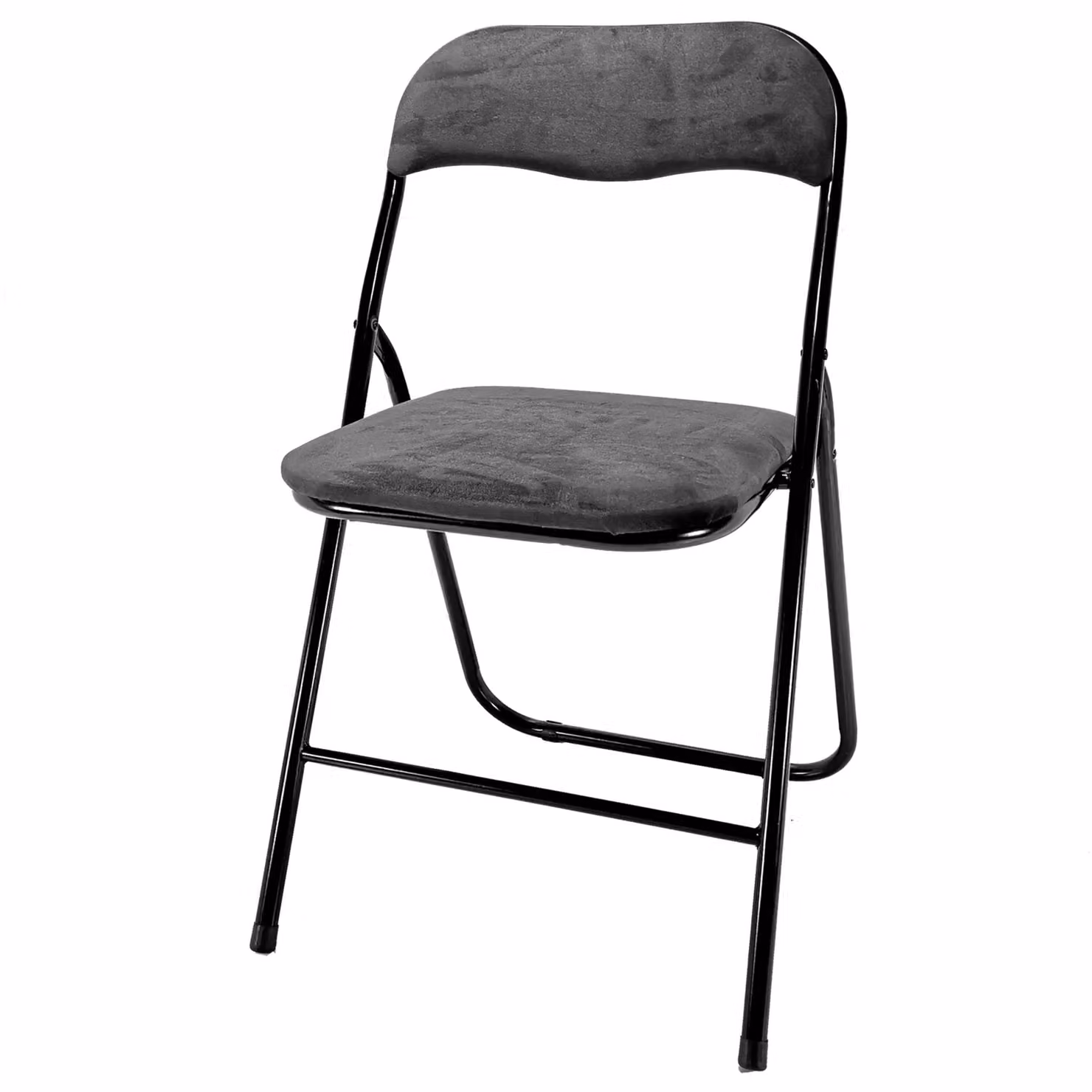 Sedia pieghevole in velluto VESTIAMO CASA Grigio H 78 x L 44 x P 43 cm