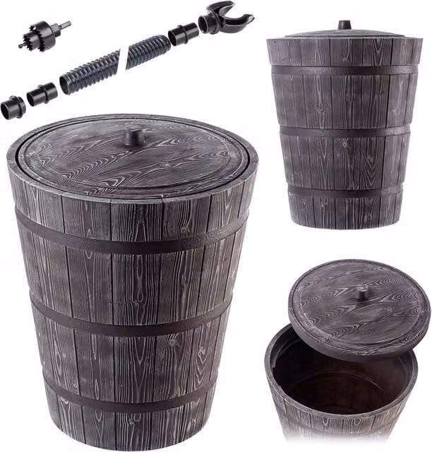 Serbatoio per acqua piovana KADAX da 275 litri + kit di collegamento