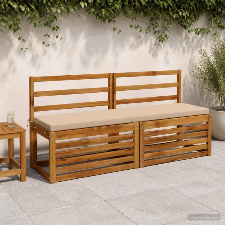 Cuscino per panchina vidaXL SOEST in poliestere con rivestimento rimovibile e resistente ai raggi UV, colore sabbia o grigio