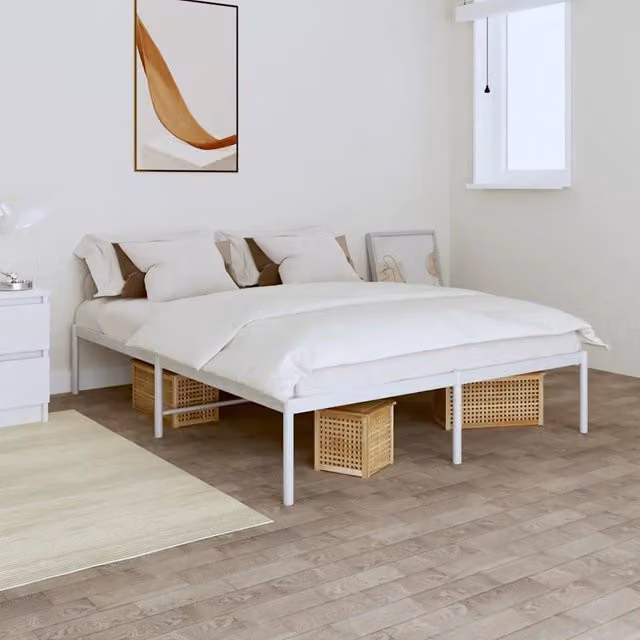 Giroletto in metallo bianco vidaXL L/P: 160 x 200 cm – 1