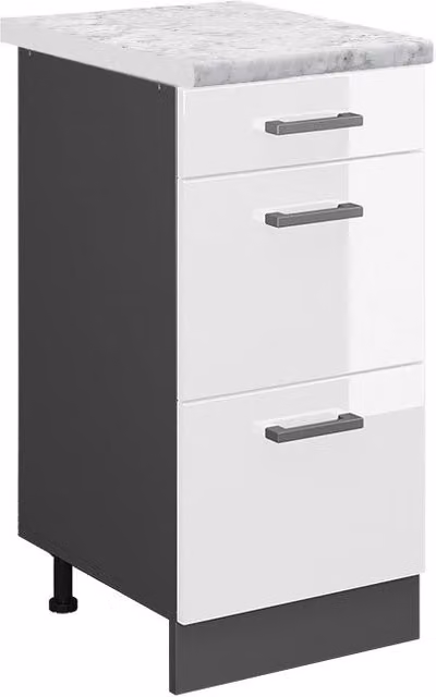 Mobiletto base per cucina Vicco R-Line Bianco lucido/Antracite L: 40 cm
