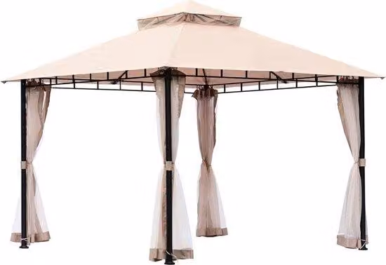 Tenda da giardino Famanu - Impermeabile, protezione UV - 330x330x316 cm - Beige