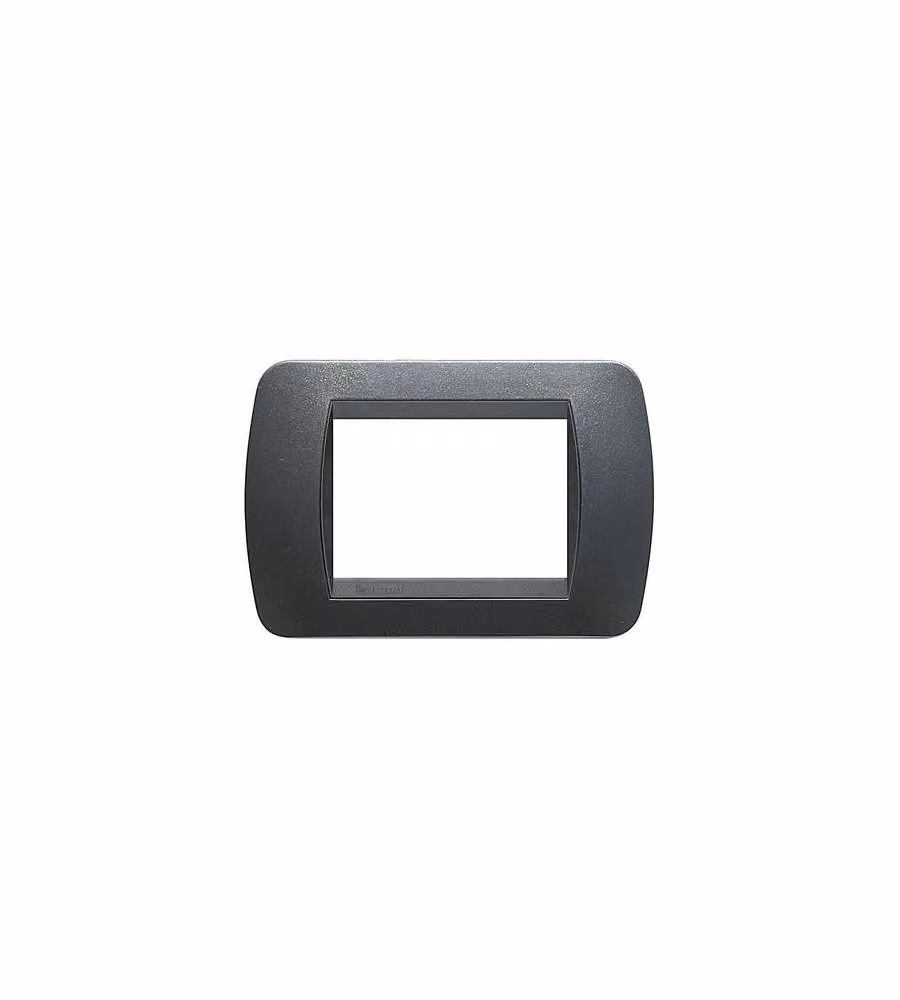 Bticino Living International - Placca 3P Plastica Acciaio Scuro
