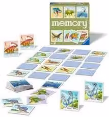 Gioco Memory Dinosauri Ravensburger con 64 tessere multicolore per lo sviluppo cognitivo