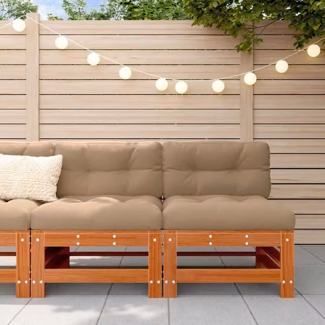 Divano Medio da Giardino Legno di pino massiccio Marrone Cera 865581