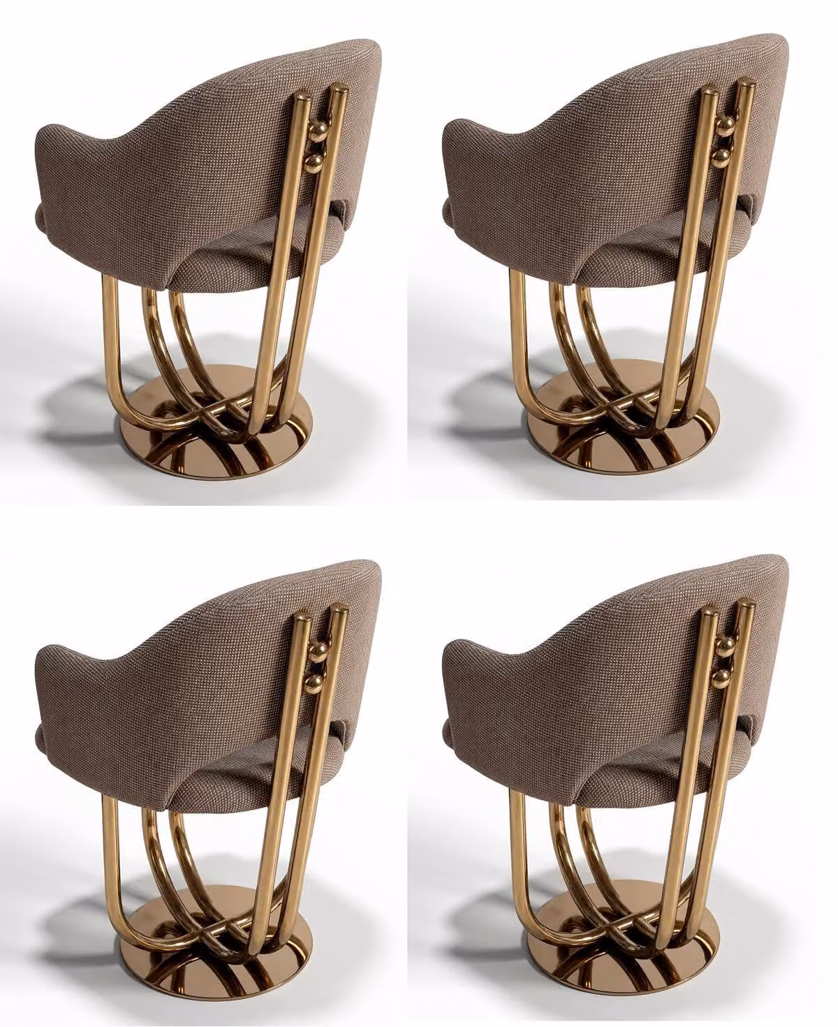 4 sedie, colore marrone, stile moderno, design semplice ed elegante, confortevoli