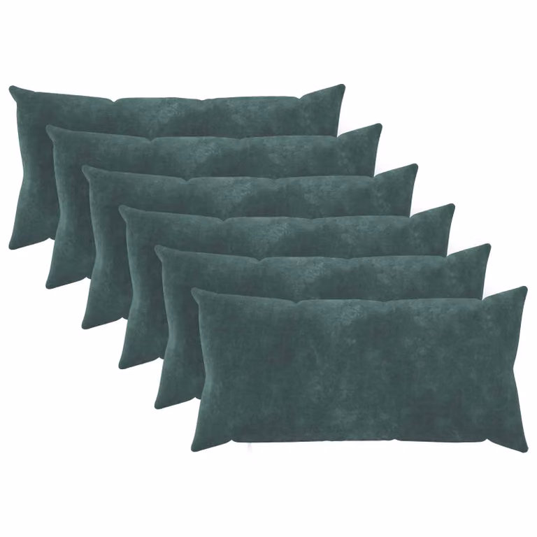 Set di 6 federe vidaXL HEERLEN in microfibra blu petrolio, L 70 cm x P 40 cm