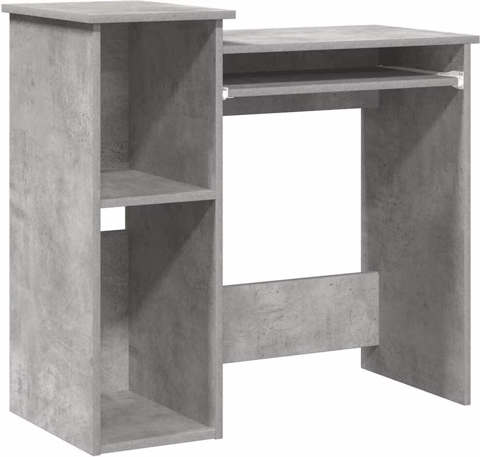 Scrivania Mensole Grigio Cemento 84x40x78 cm Legno Multistrato