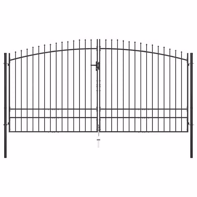 Cancello per recinzione a doppia porta a battente Woerden vidaXL in acciaio nero L: 400 cm, H: 249,5 cm