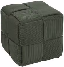 Pouf COSTE Amicasa verde in tessuto moderno a forma di cubo