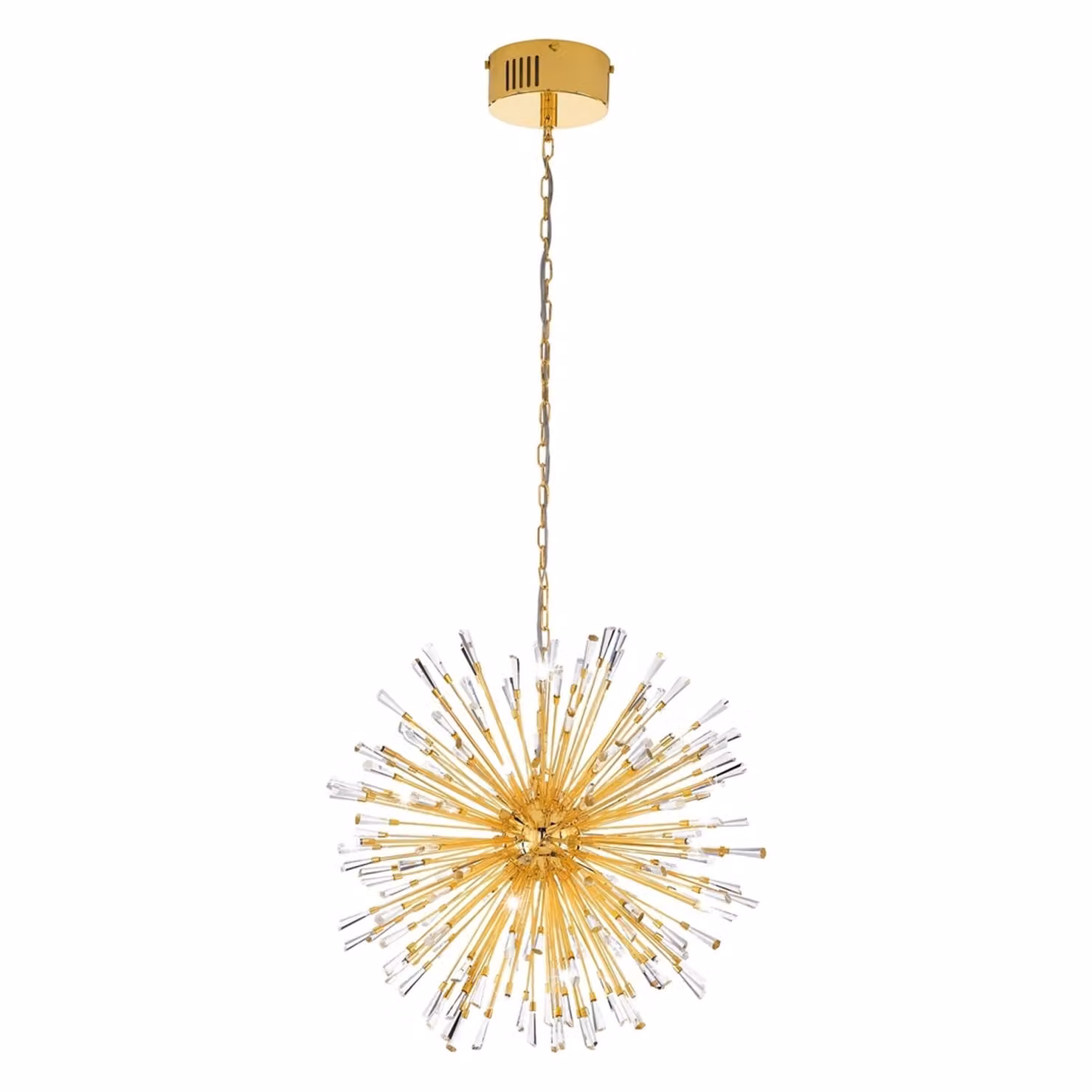 Lampada a sospensione LED in cristallo Vivaldo 1 Placcato oro, trasparente
