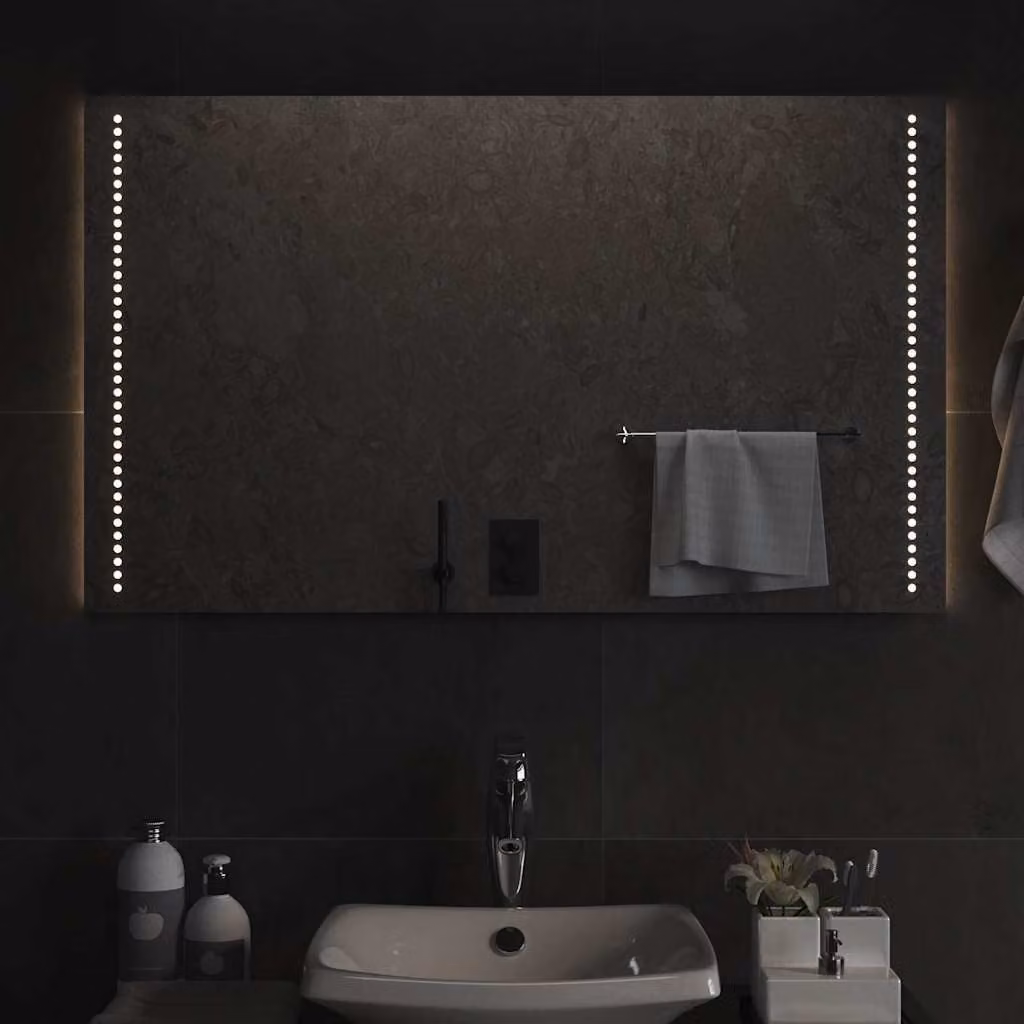 vidaXL Specchio da Bagno con Luci LED, Design Moderno, L 100 cm x H 60 cm