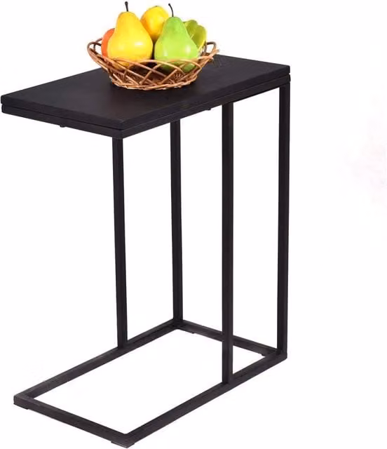 Tavolino laterale porta pc in legno da soggiorno Tavolino da caff¨¨ 59x28x48cm Nero-Tavolini