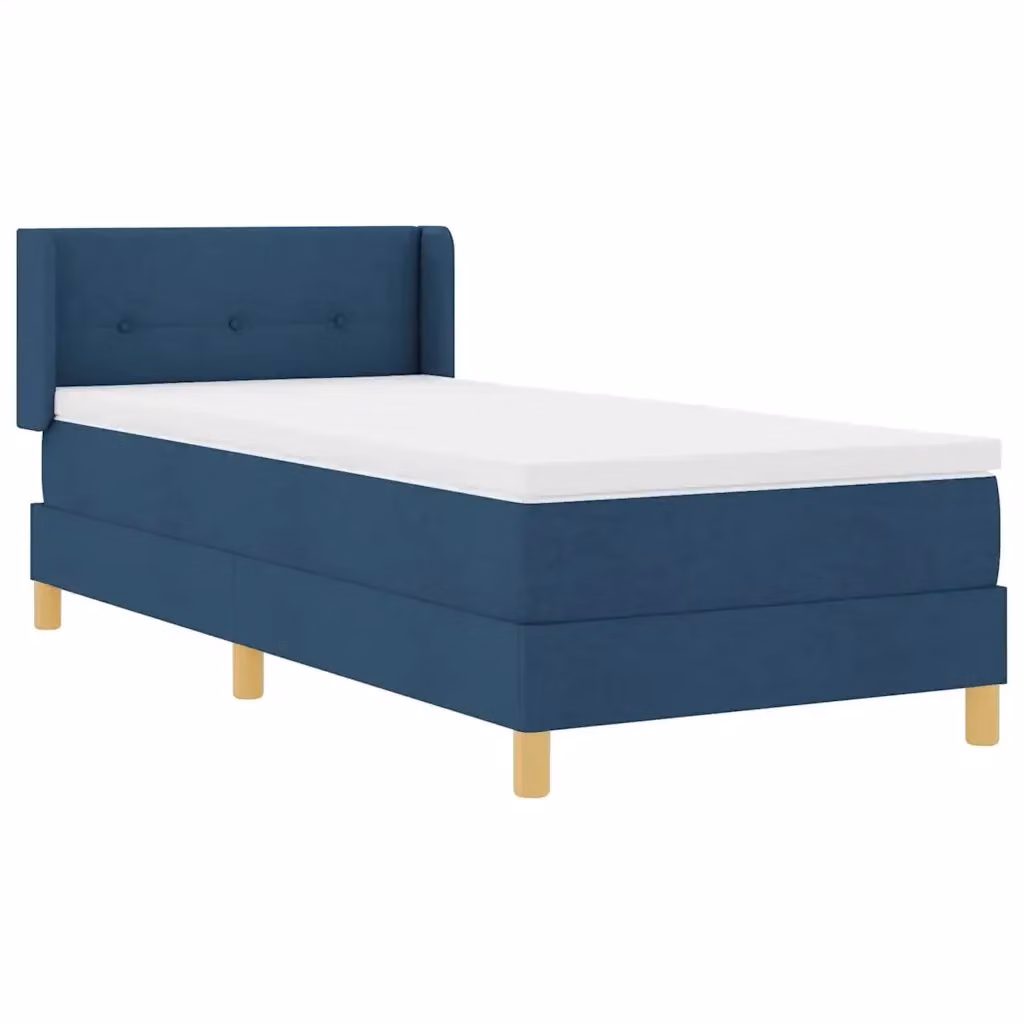 Letto a molle con testiera vidaXL in tessuto blu L 200 cm x P 100 cm – 2