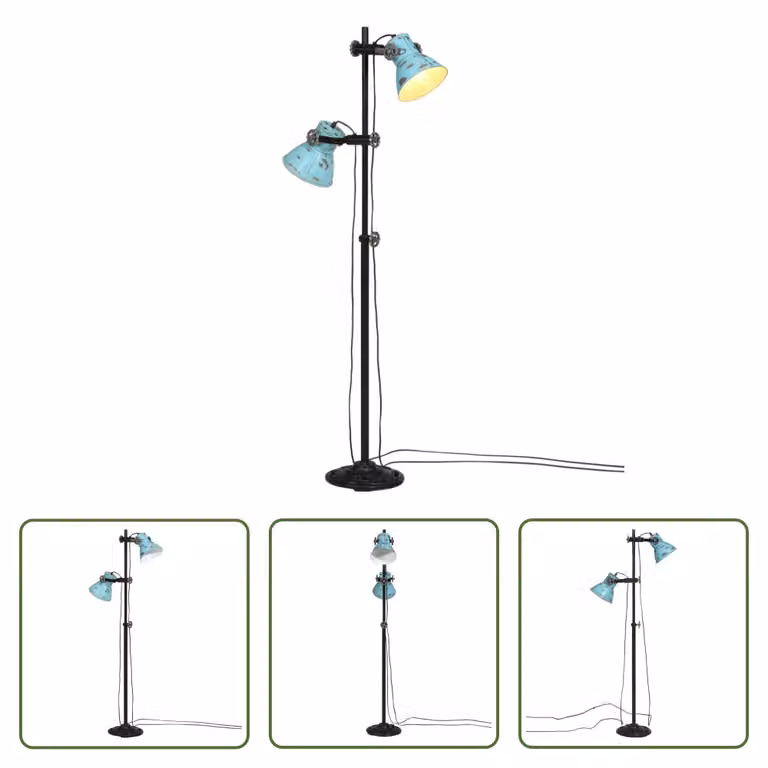 The Living Store Lampada da terra 25 W Blu 25x25x90/160 cm E27