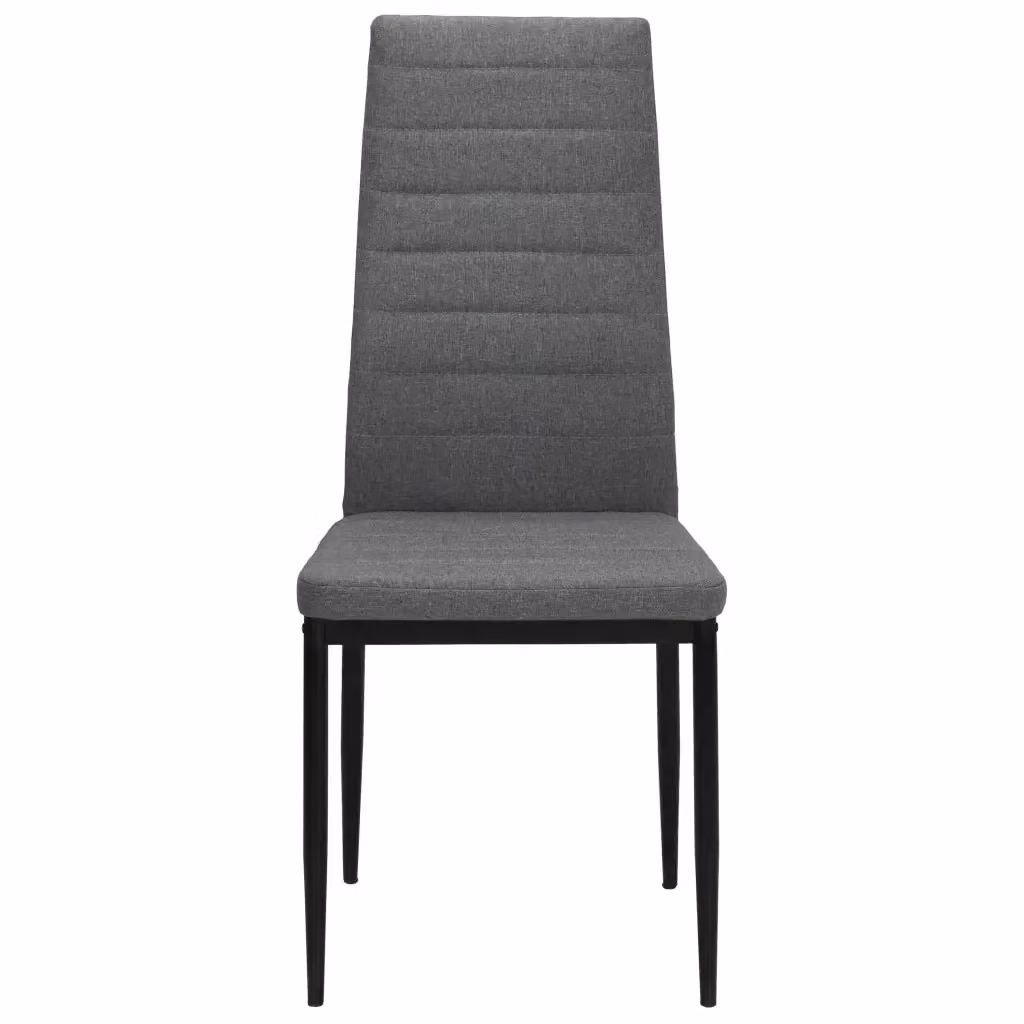 Set di 6 sedie da pranzo moderne vidaXL in tessuto grigio con struttura in metallo – 2