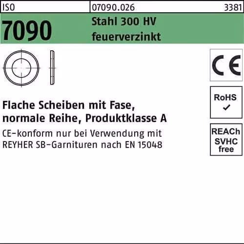 Dischi Reyher ISO7090 CE 30(31x56x4) HV, tZn 070900260300000 (50 pezzi)
