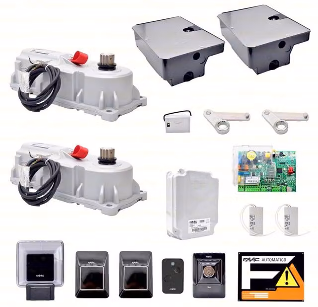 Kit completo per automazione cancello interrato battente FAAC Genius Roller 770N 230V Grigio