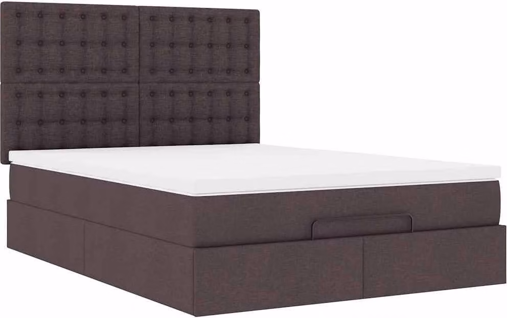 Struttura Letto Pouf con Materasso 140x200 cm in Tessuto