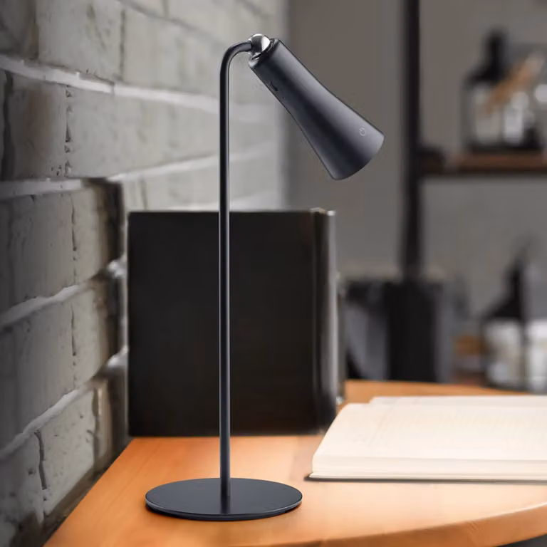 Reality Leuchten Lampada da scrivania a LED Maxi, dimmerabile, Nero, Soggiorno / Sala da pranzo, Metallo, Lampada da tavolo LED