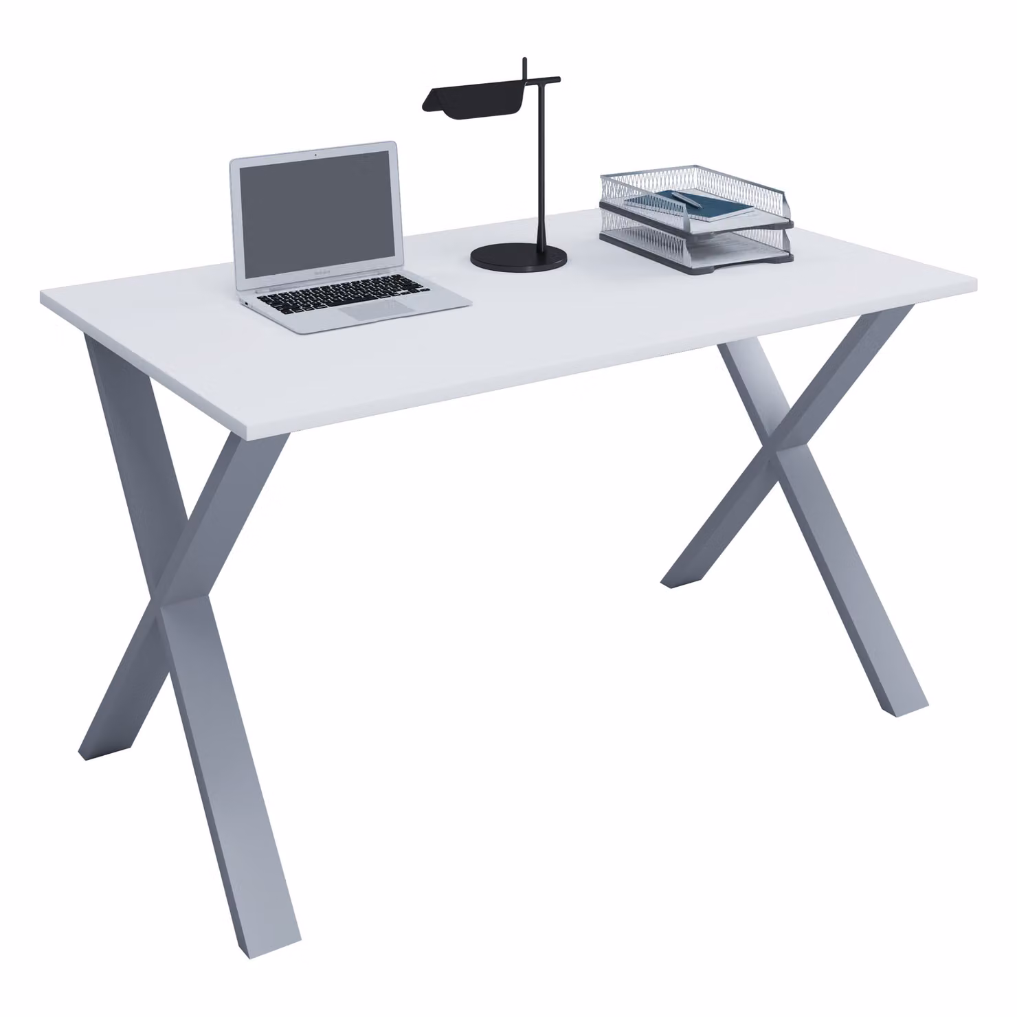 Scrivania in legno | H. 76 x W. 140 x T. 50 cm | Tavolo per computer semplice | piedini in metallo di alta qualità | Tavolo da lavoro | Mobili da ufficio - Lona X