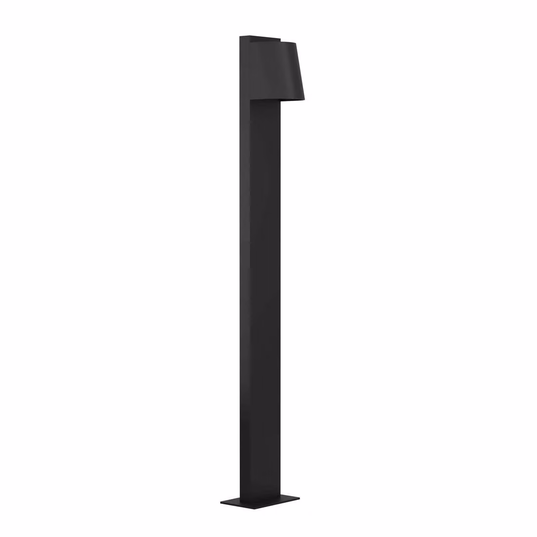 Lampione Per Esterno Moderno Stagnone Alluminio Nero Vetro Bianco 1 Luce Gu10