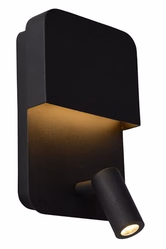 Lucide BOXER - Lampada da parete - LED - 3000 K - con punto di ricarica USB - nero