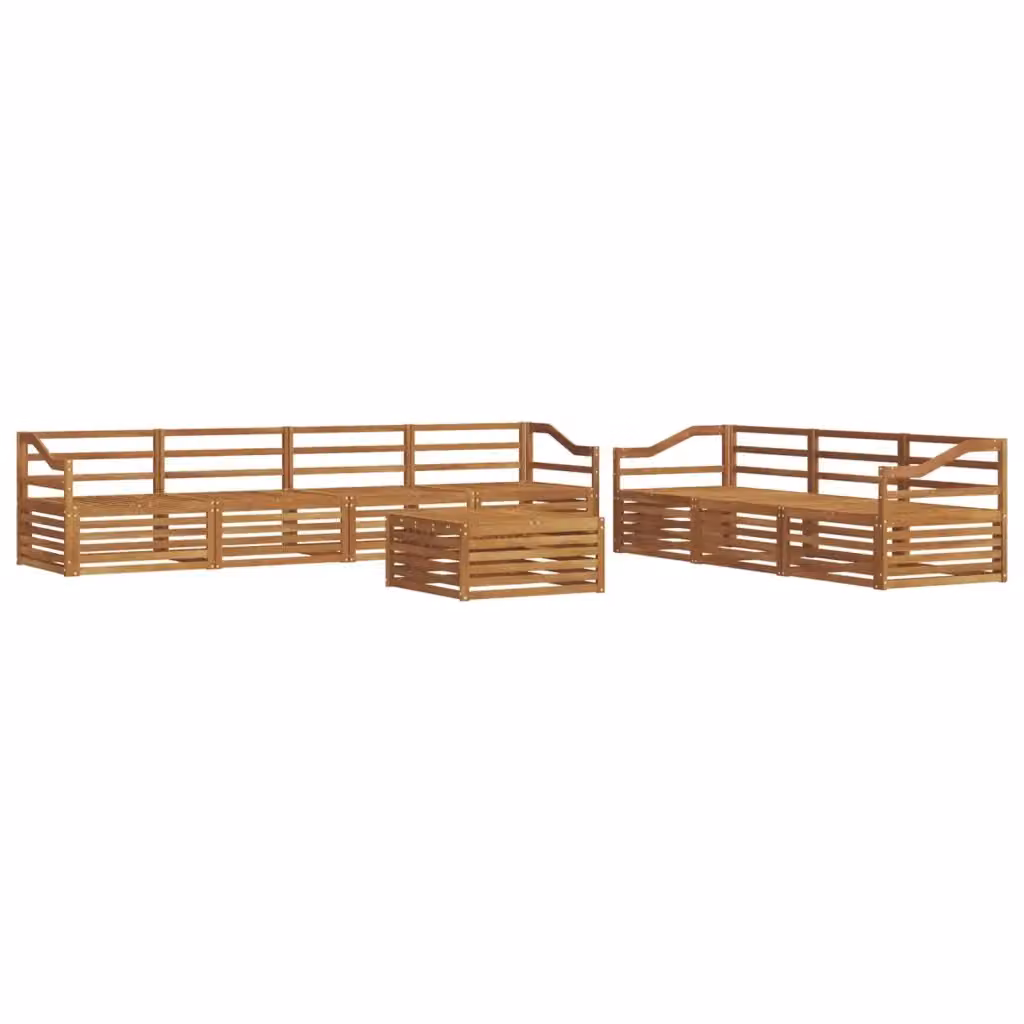 Set di divani da esterno moderno vidaXL in legno di acacia massello, 8 pezzi, colore marrone naturale – 2