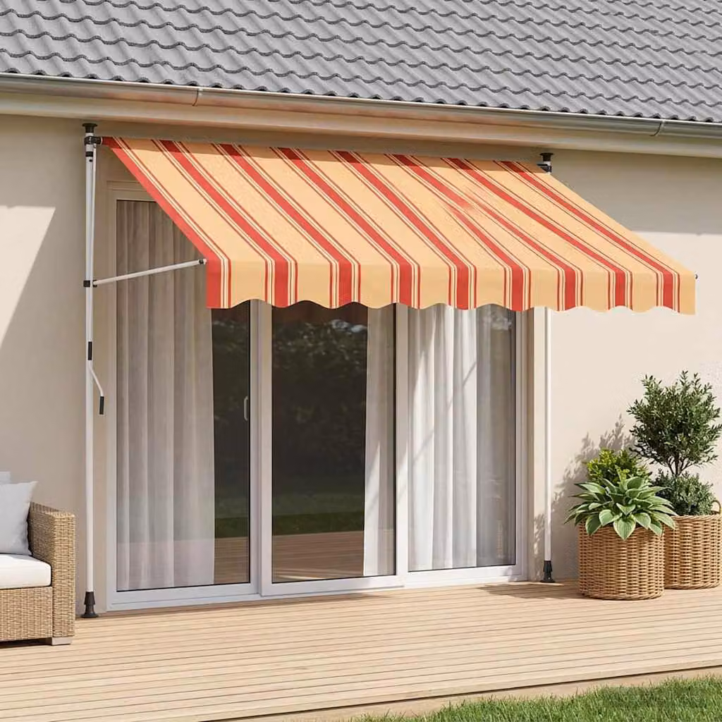 Tenda retrattile manuale vidaXL multicolore in poliestere L: 350 cm, P: 115 cm, H: 300 cm