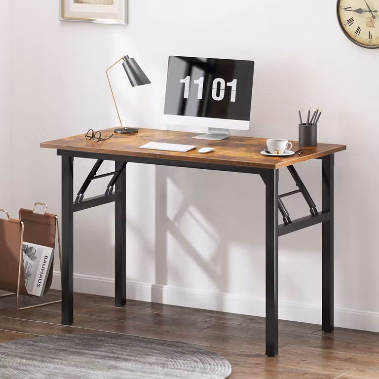 Scrivania pieghevole per computer, dimensioni 100 x 60 x 75 cm, stile retrò/nera