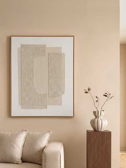 Quadro astratto Milos Kenay Home beige L: 80 cm x H: 100 cm