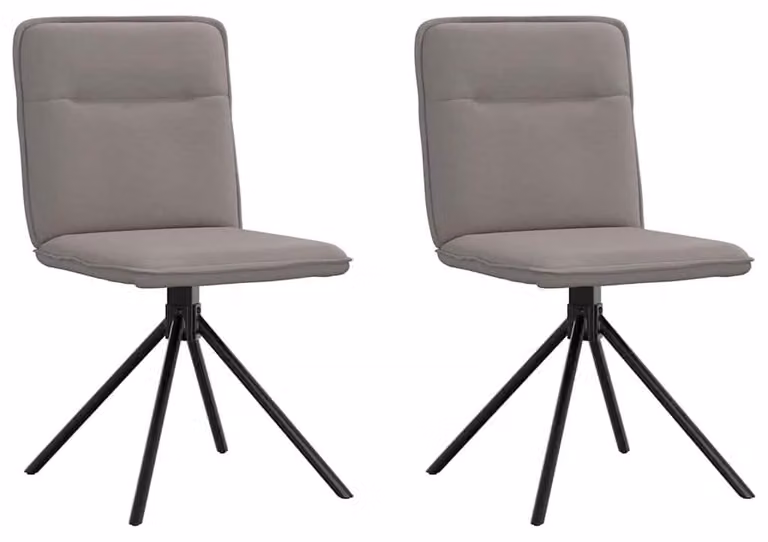 Set di 2 poltrone girevoli per sala da pranzo, color taupe