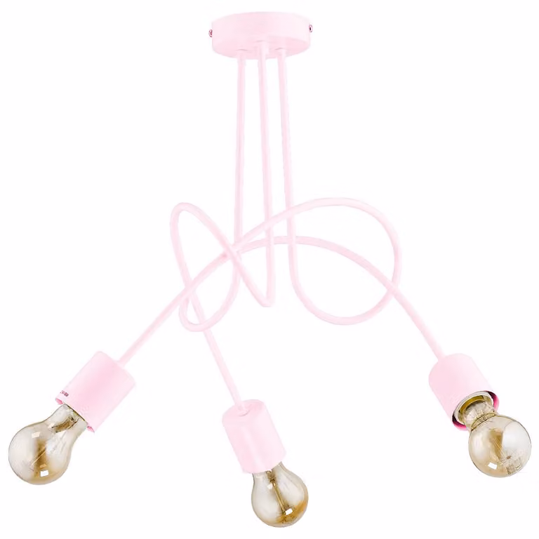 Lampada a sospensione con bracci intrecciati TANGO viola-rosa 3xE27x15W metallo dim.: 41x48x48 cm IP20 Alfa