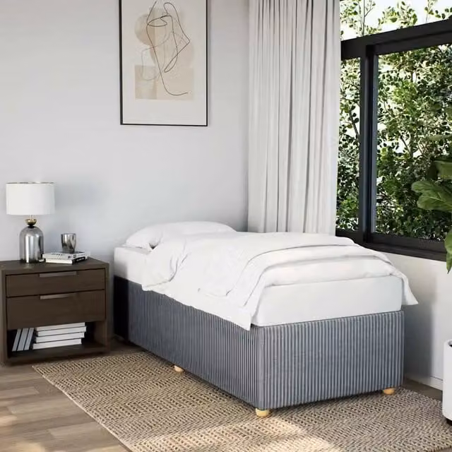 Struttura Letto Giroletto Design Mania in Tessuto Grigio Chiaro L/P/H: 90 x 190 cm
