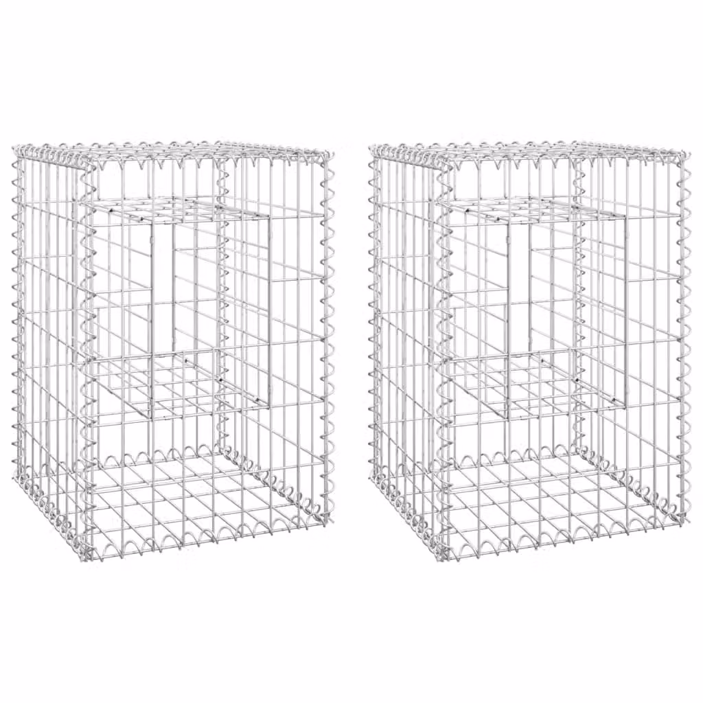 Cesti a Gabbione a Torre 2 pz 40x40x60 cm in Ferro